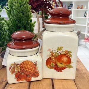 Vintage McCoy Festival Stoneware Canister Set